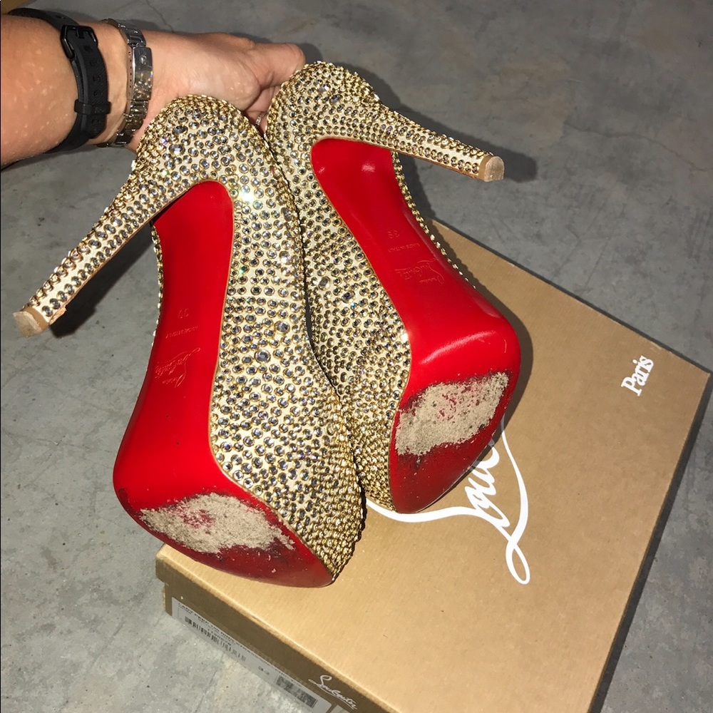 Crystal Christian Louboutin lady peep pumps - Picture 6 of 8